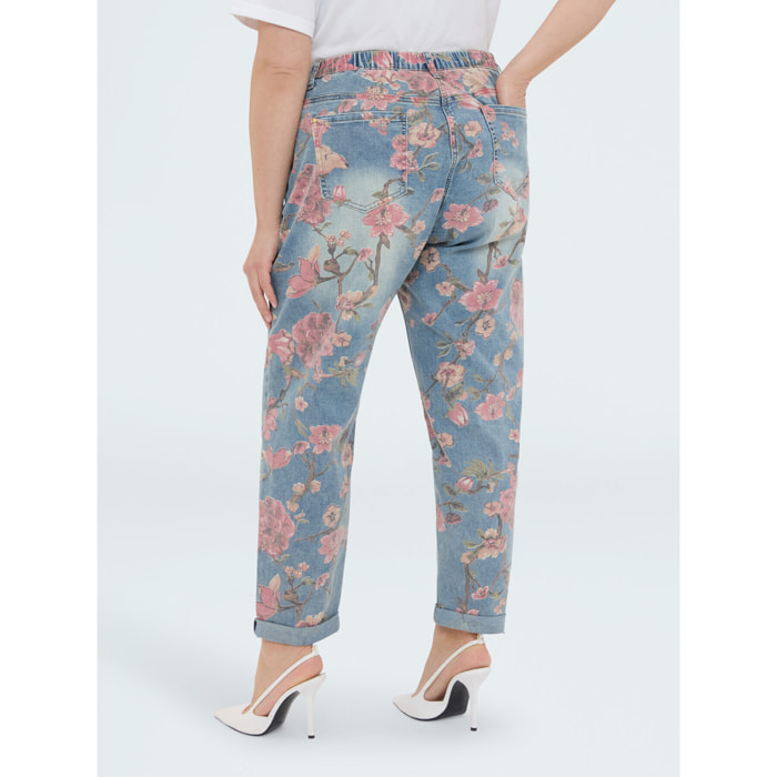 Fiorella Rubino - Jeans Barrell con estampado floral - Light - blue