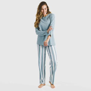 Pijama largo algodón Raya Elvis Indigo