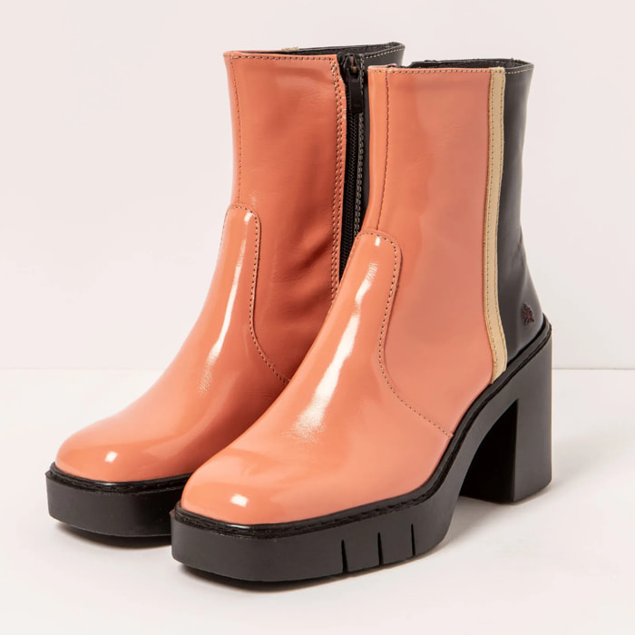 Botines con tacón 1974 NAPPA SHINNY FLAMINGO-BLACK/BERNA color Flamingo-black