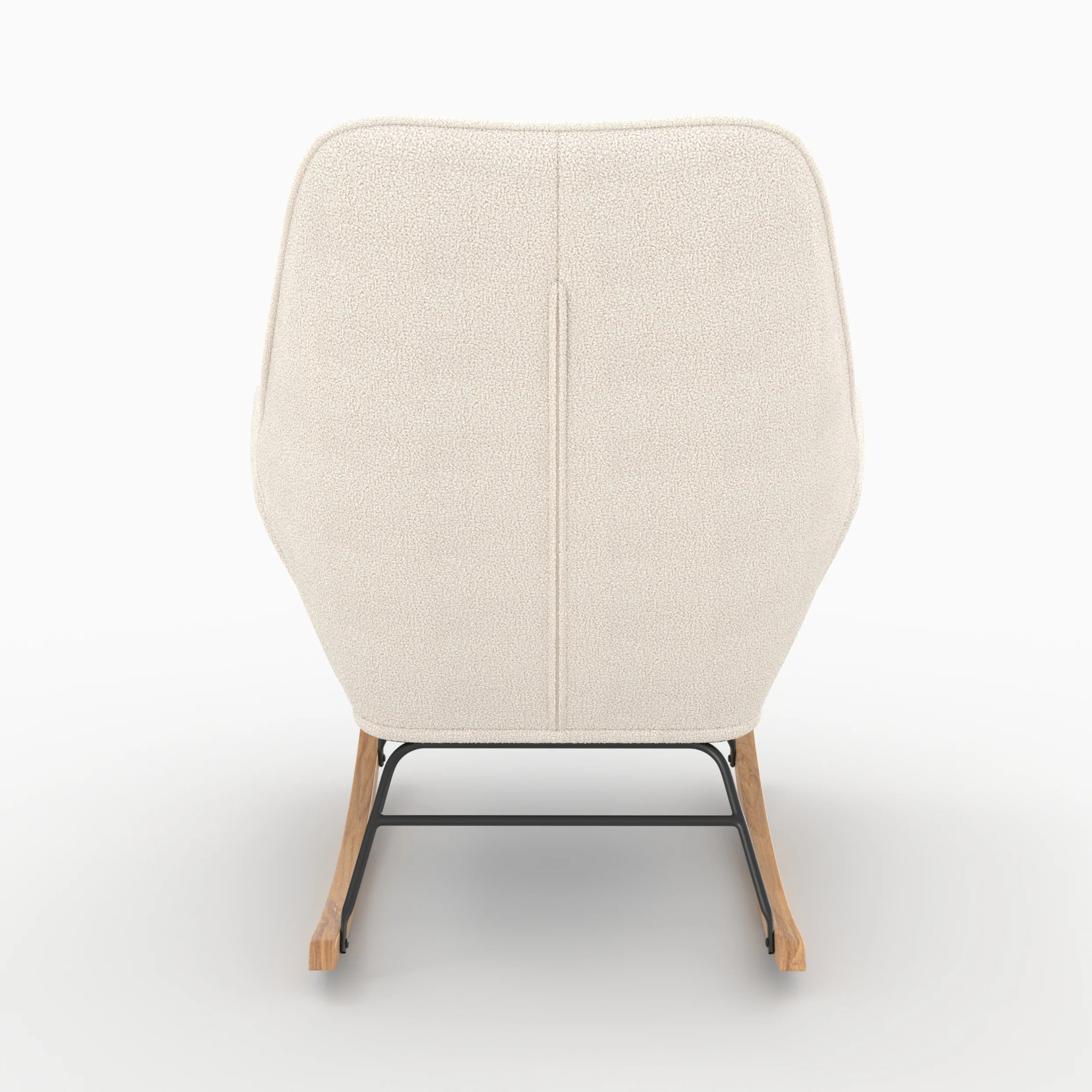 Rocking-chair en tissu bouclé blanc - Shaun