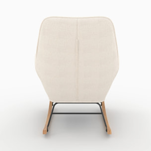 Rocking-chair en tissu bouclé blanc - Shaun