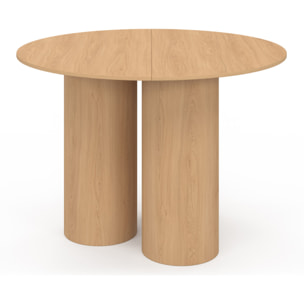 Table à manger ronde Olympia bois pieds pylône Ø110cm