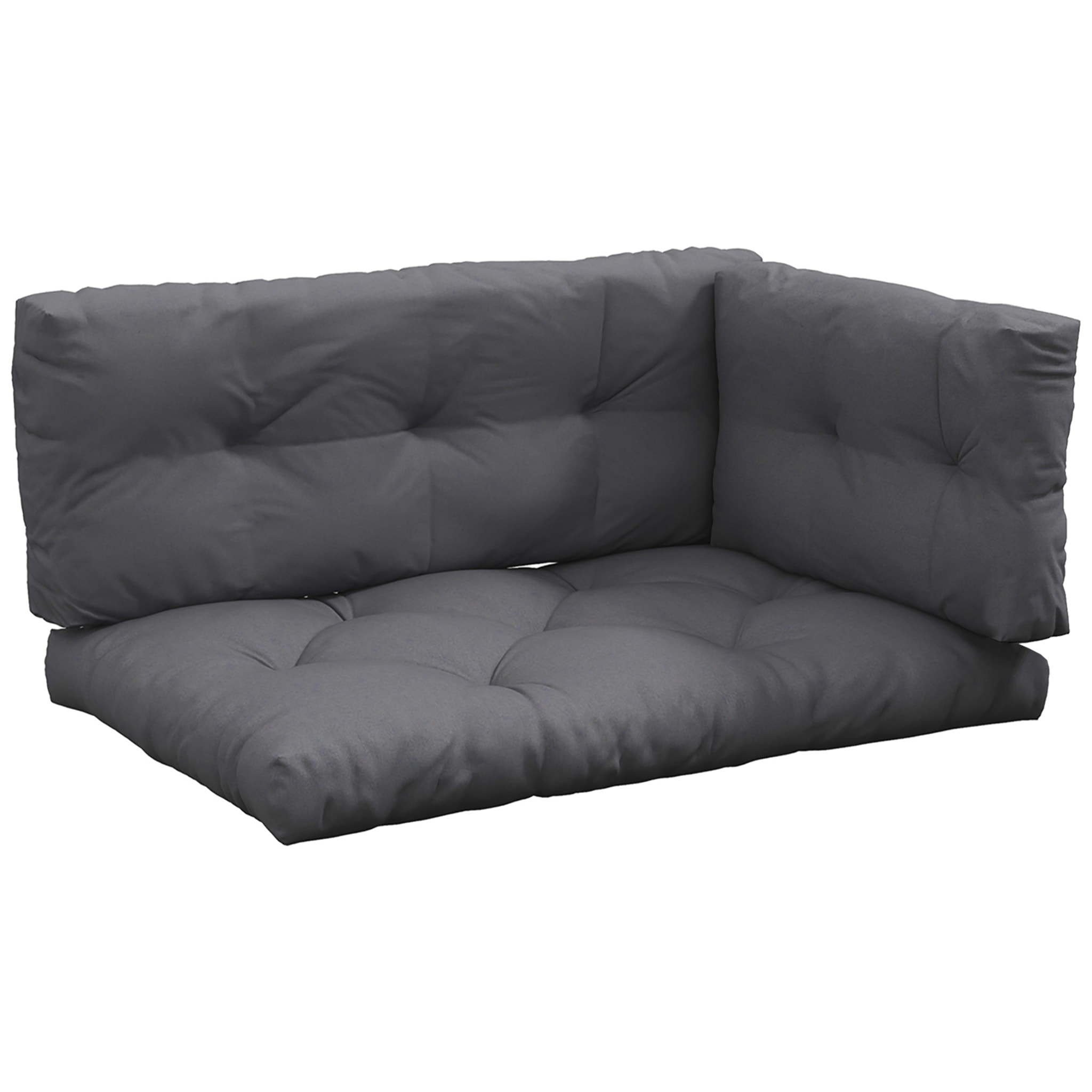 Ensemble de 3 coussins d'extérieur assise dossier latéral canapé gris