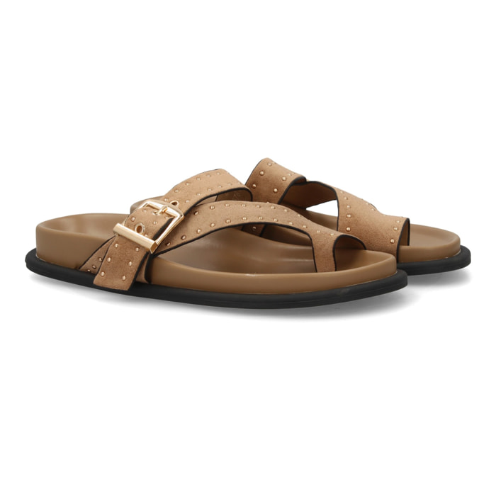 Sandalias planas con tiras cruzadas para mujer