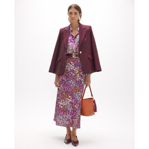 Maglietta con stampa animalier viola