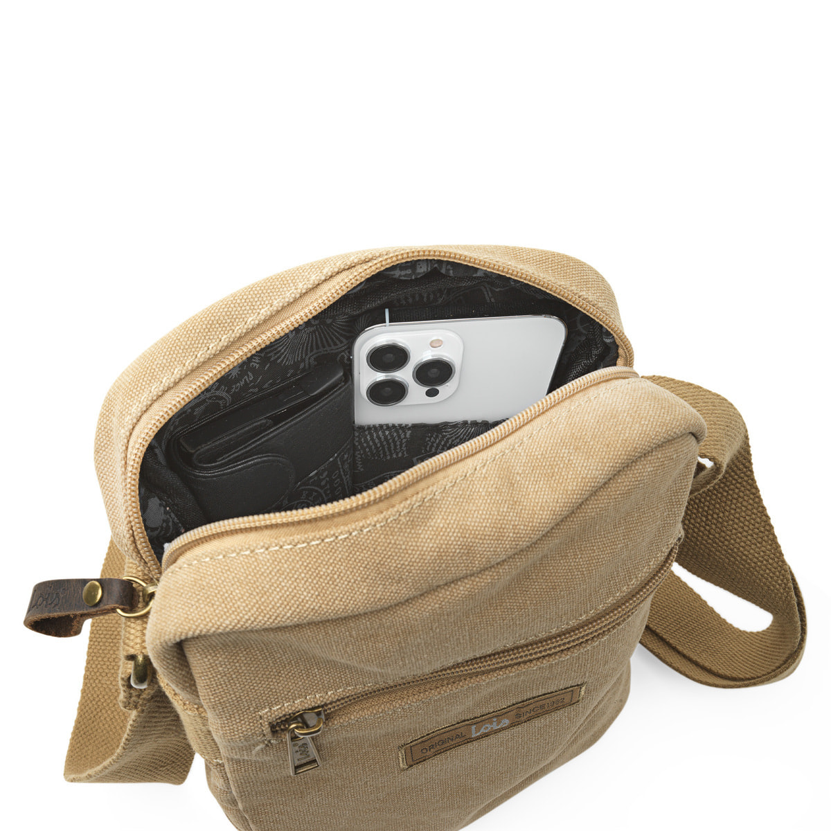 Bandolera Hombre Textil Lois Hubbard Camel