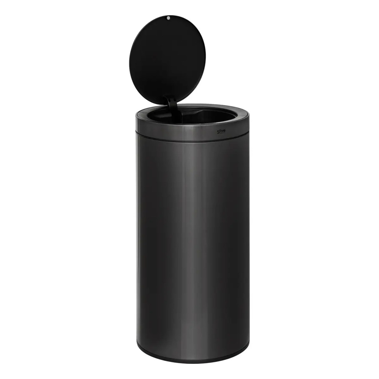 Poubelle automatique "Delta" en métal noir 40L
