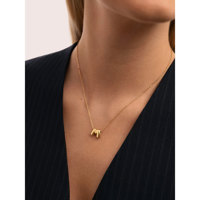 Collar Personalizado Hailey Letter Acero Baño Oro