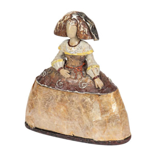 Figura Menina Resina Dorada 14x6x16 Cm