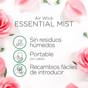 Air Wick Essential Mist - Aparato y recambios de ambientador difusor, esencia para casa con Aroma a Rosa Calmante - pack de 1 aparato y 2 recambios (2 * 45 Días)