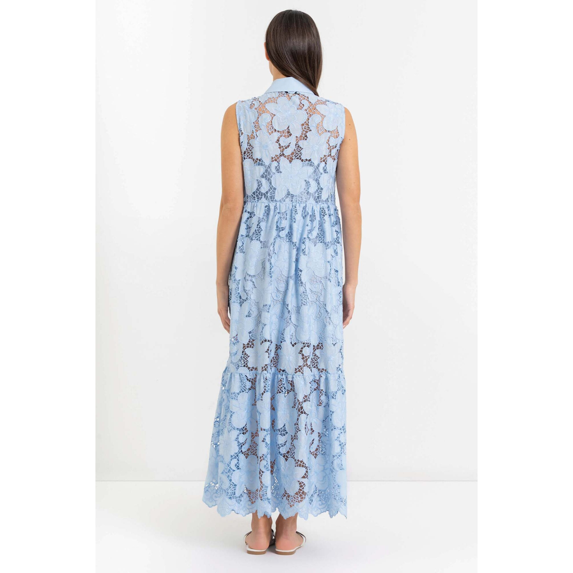 Kocca - Abito chemisier maxi in pizzo Donna
