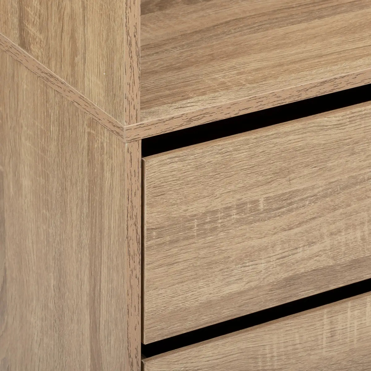 Dressing "Dolo" 3 tiroirs avec penderie effet bois
