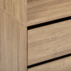 Dressing "Dolo" 3 tiroirs avec penderie effet bois