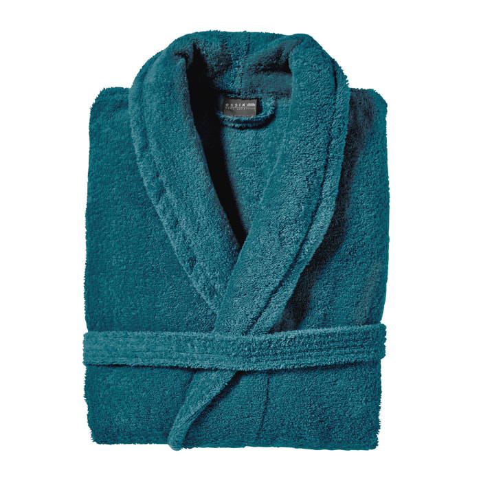 Peignoir de bain uni en coton, AQUA, Vert Émeraude