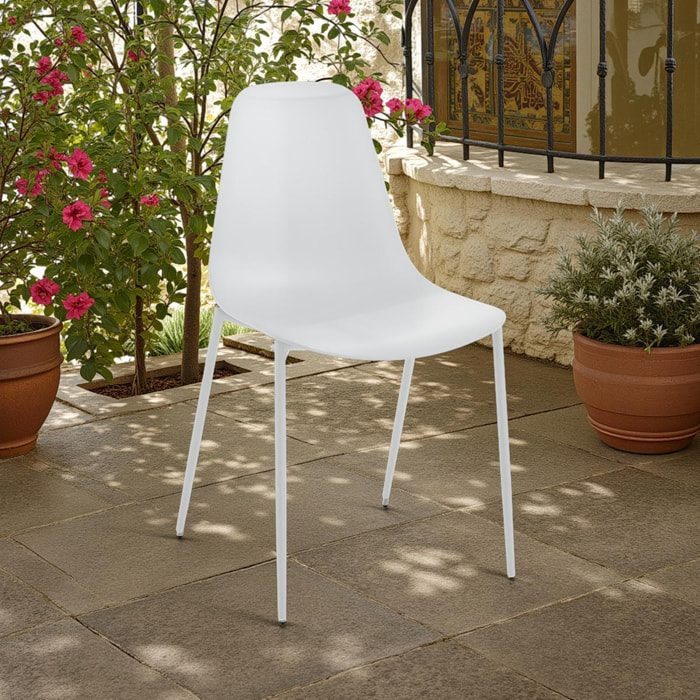 Tomasucci Lot de 4 Chaises d'intérieur / d'extérieur OSLO BLANCHEs