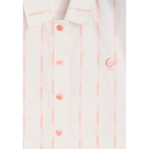 Camicetta Bambina Cropped a Righe Logate FREDDY