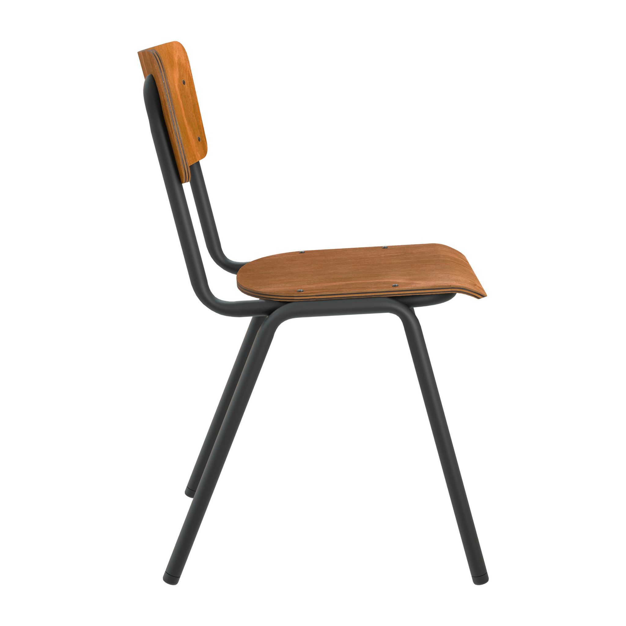 Lot de 2 chaises écolier empilables en bois foncé - Clem