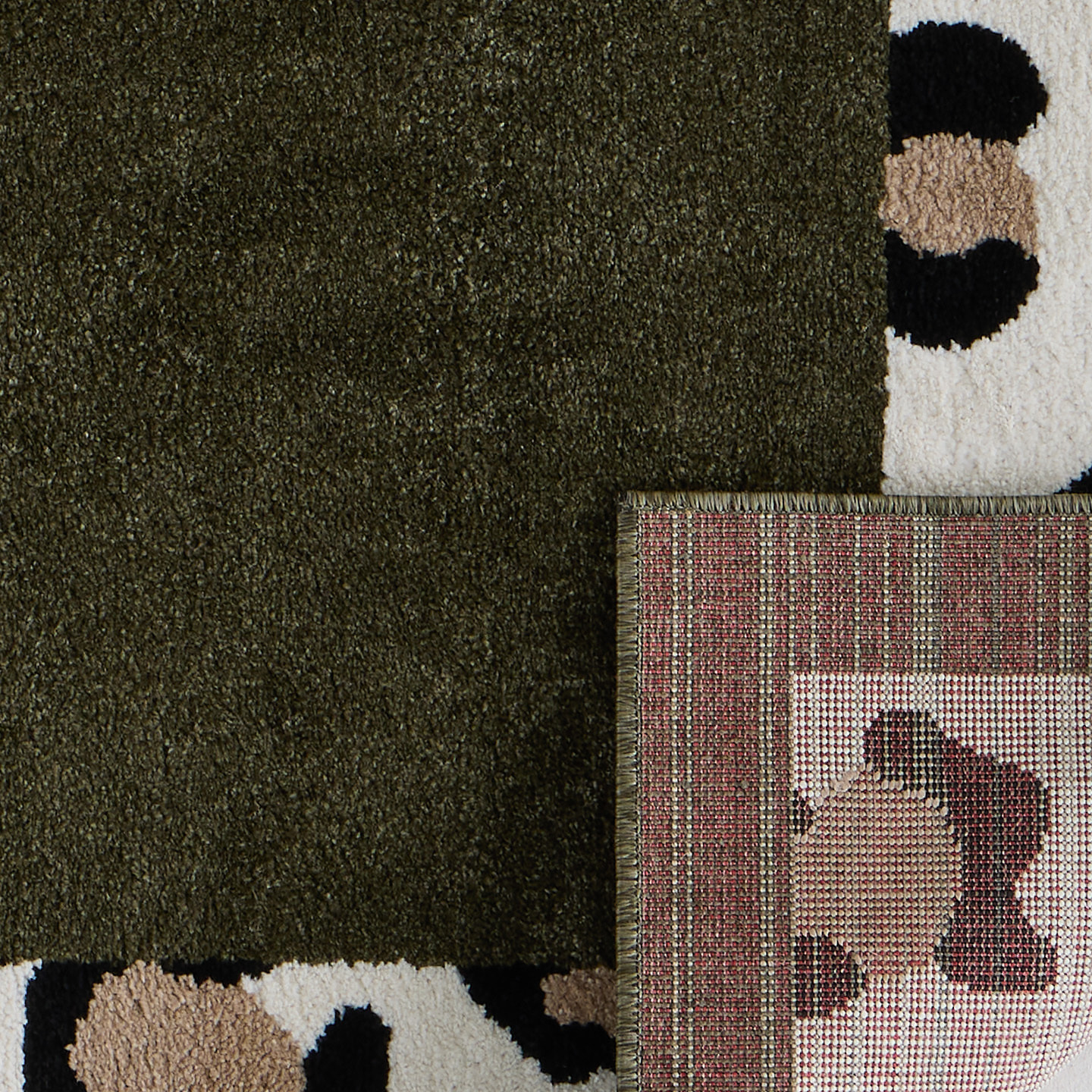 LEOVAH - Tapis de salon vert à motif léopard