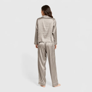 Pigiama lungo in raso da donna friday solid