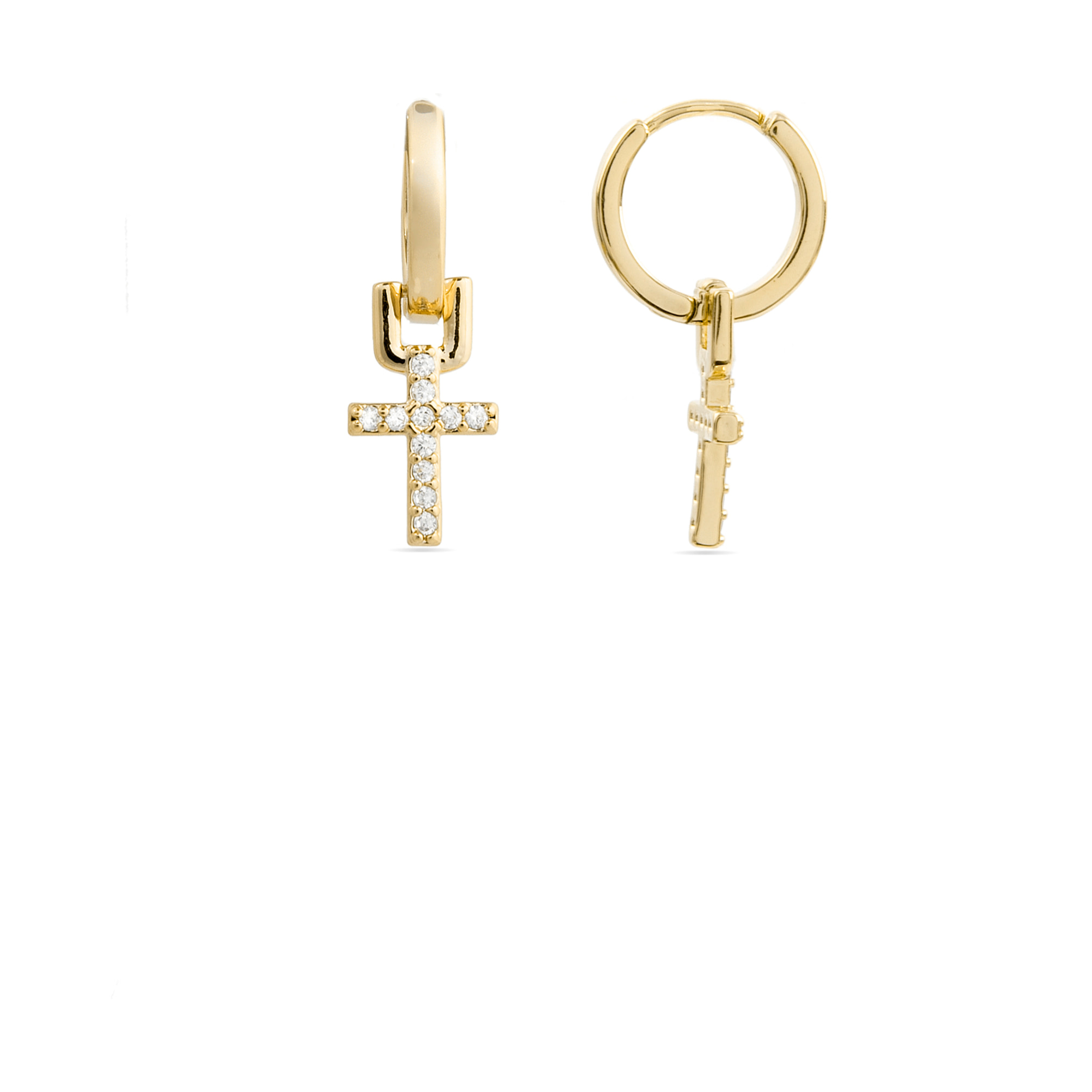 Pendientes de Circonita Brillante acabados en oro amarillo de 18k