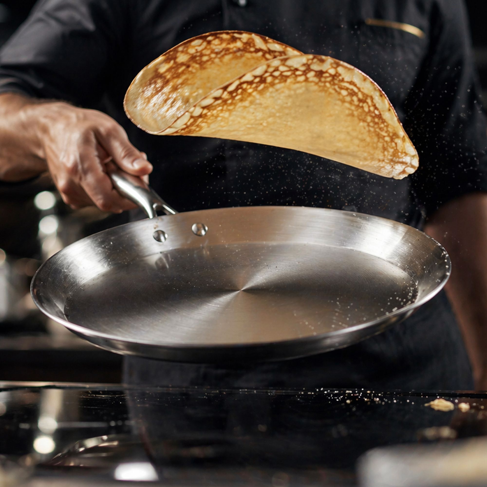 Crêpière acier inoxydable 28cm - fait en France - tous feux TRIPLY