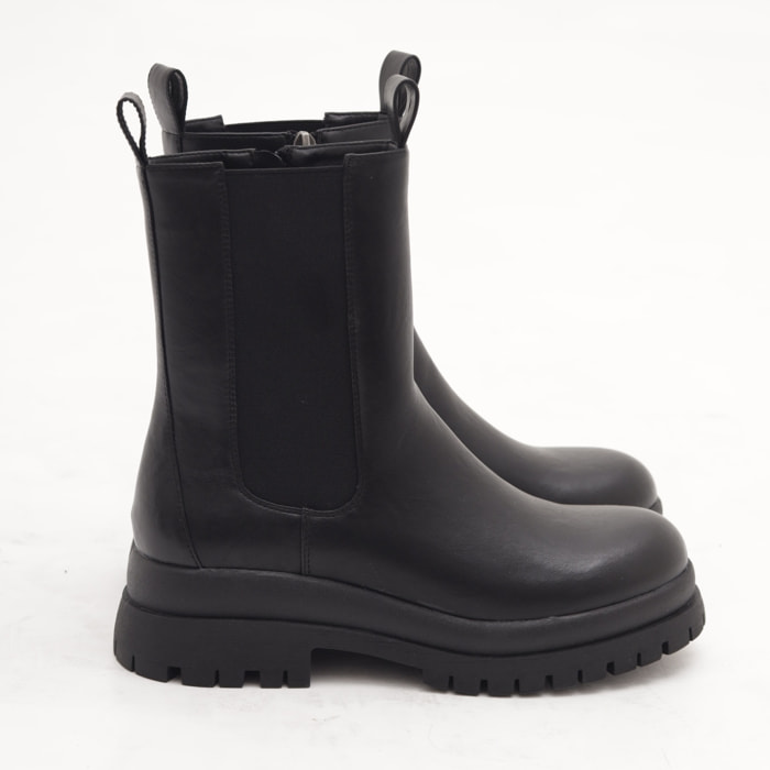 STIVALETTO ELASTICO E ZIP NERO