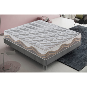 Materasso 100x190 Micromolle e Memory Foam Fresco - Alto 26 cm - Sfoderabile - Tessuto Thermosensitive