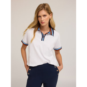 Motivi - Polo con bordes a rayas - Blanco