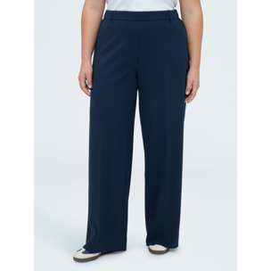 Fiorella Rubino - Pantaloni Wide Leg in tessuto stretch - Blu