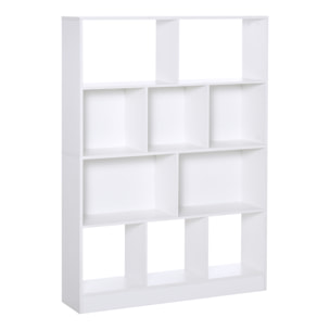 Estantería Librería de 4 Niveles con 10 Compartimentos Multiusos 100x23,8x140 cm