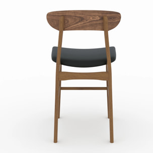 Lot de 2 chaises pour îlot central en cuir synthétique noir 66 cm - Lana