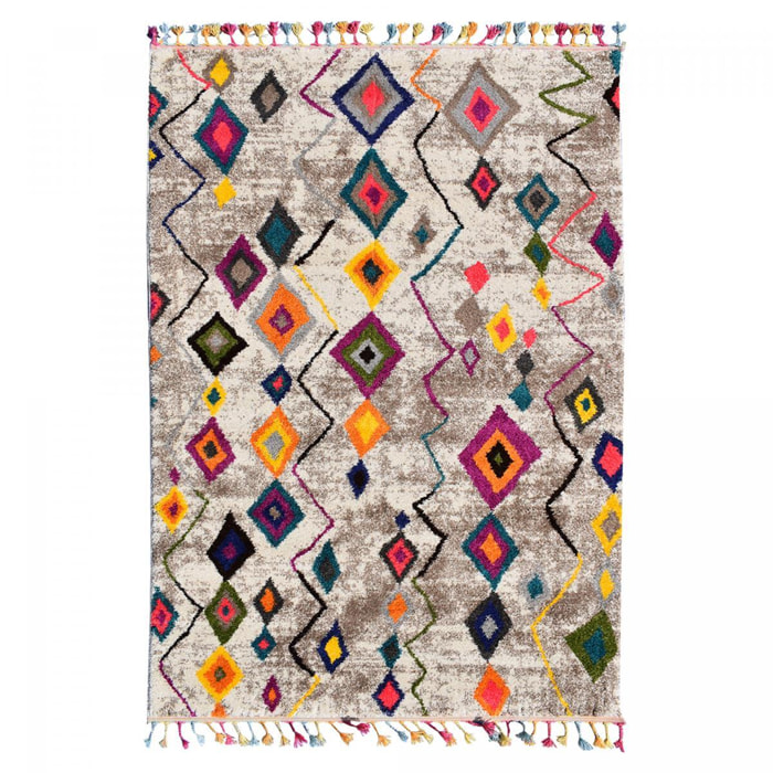 Tapis Guno multicolore motif traditionnel berbère