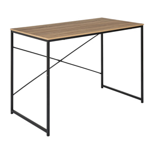 Bureau - HOME DECO FACTORY - Loka - Compact - Moderne - Marron et Noir