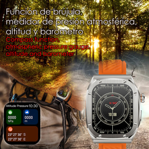 Smartwatch Z79 Max doppio bracciale. Monitorare la salute, la tensione, ecc. Modalità sportive, schermo diviso, chiamate BT.