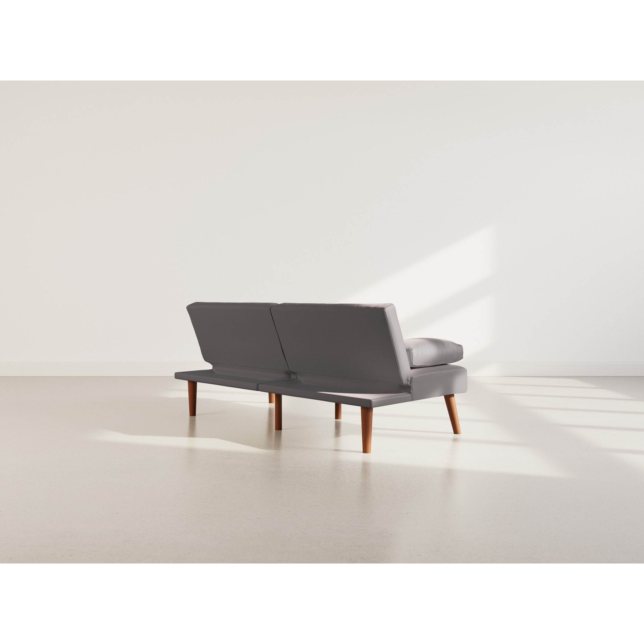 Philae - Canapé convertible clic-clac 2 places - en simili - Gris