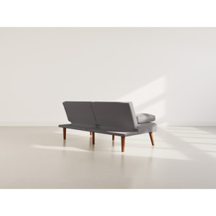 Philae - Canapé convertible clic-clac 2 places - en simili - Gris