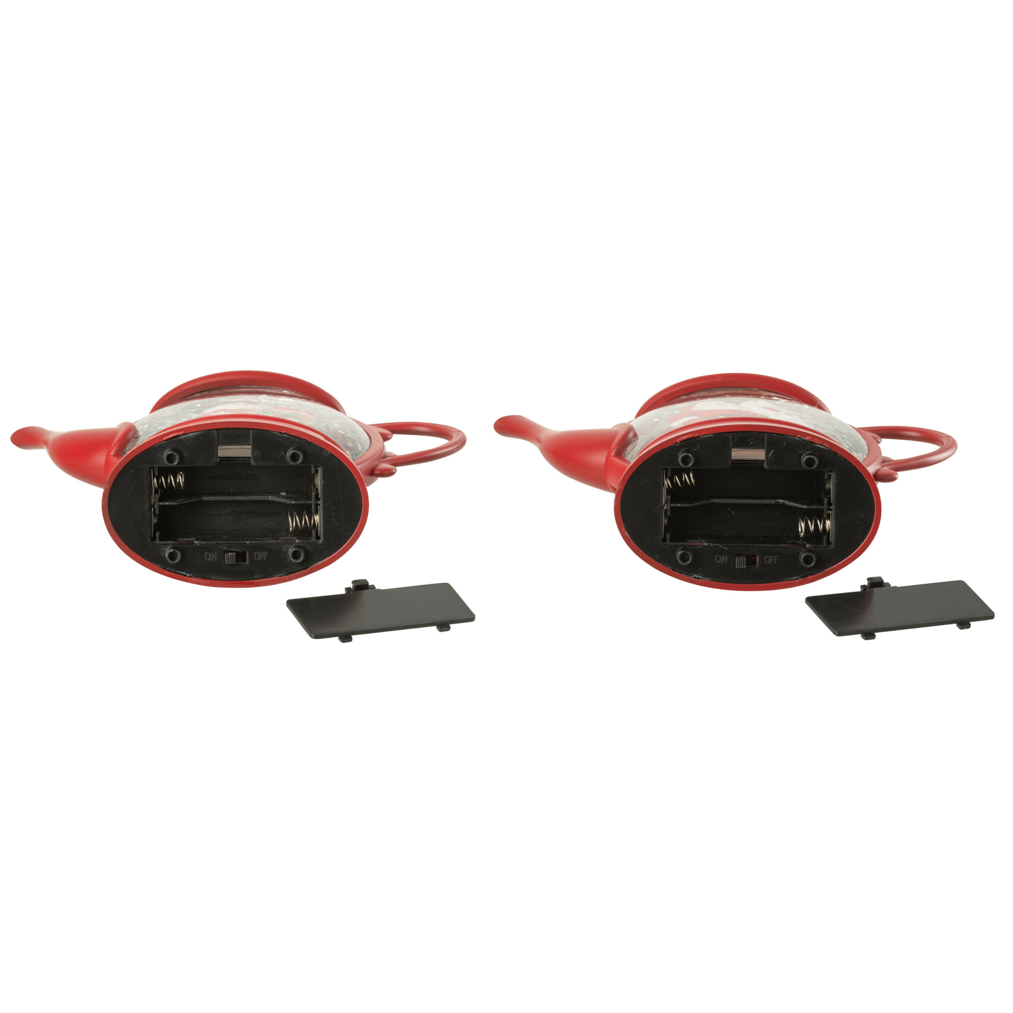 J-Line suspension Boule À Neige Bonhomme Théière - plastique - rouge - 2 pcs