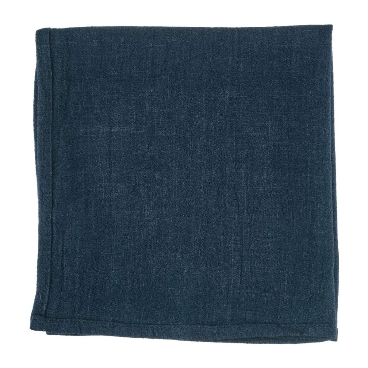 Serviette de table - 6 pièces - Lin et coton bleu nuit