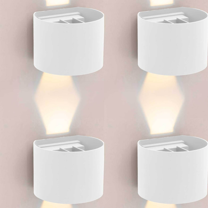 Forlight Aura - 2 Apliques de Pared para Dormitorio E27 con Interruptor ON/OFF en la Base. Color Blanco con Pantalla de Textil