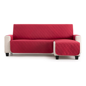 Cubre sofá para Chaise Longue DRY acolchado y antimanchas rojo (brazo derecho)
