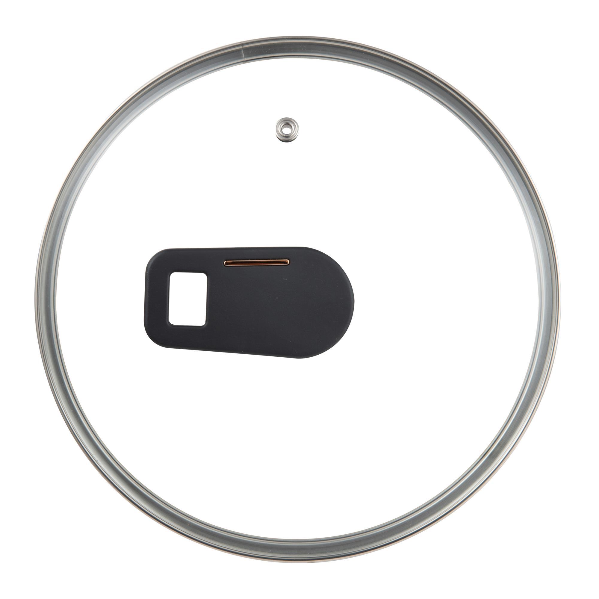 cacerola baja ø20cm 2,2l con tapa en aluminio forjado color negro