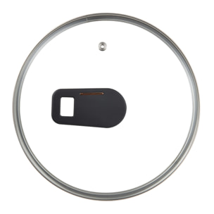 cacerola baja ø20cm 2,2l con tapa en aluminio forjado color negro