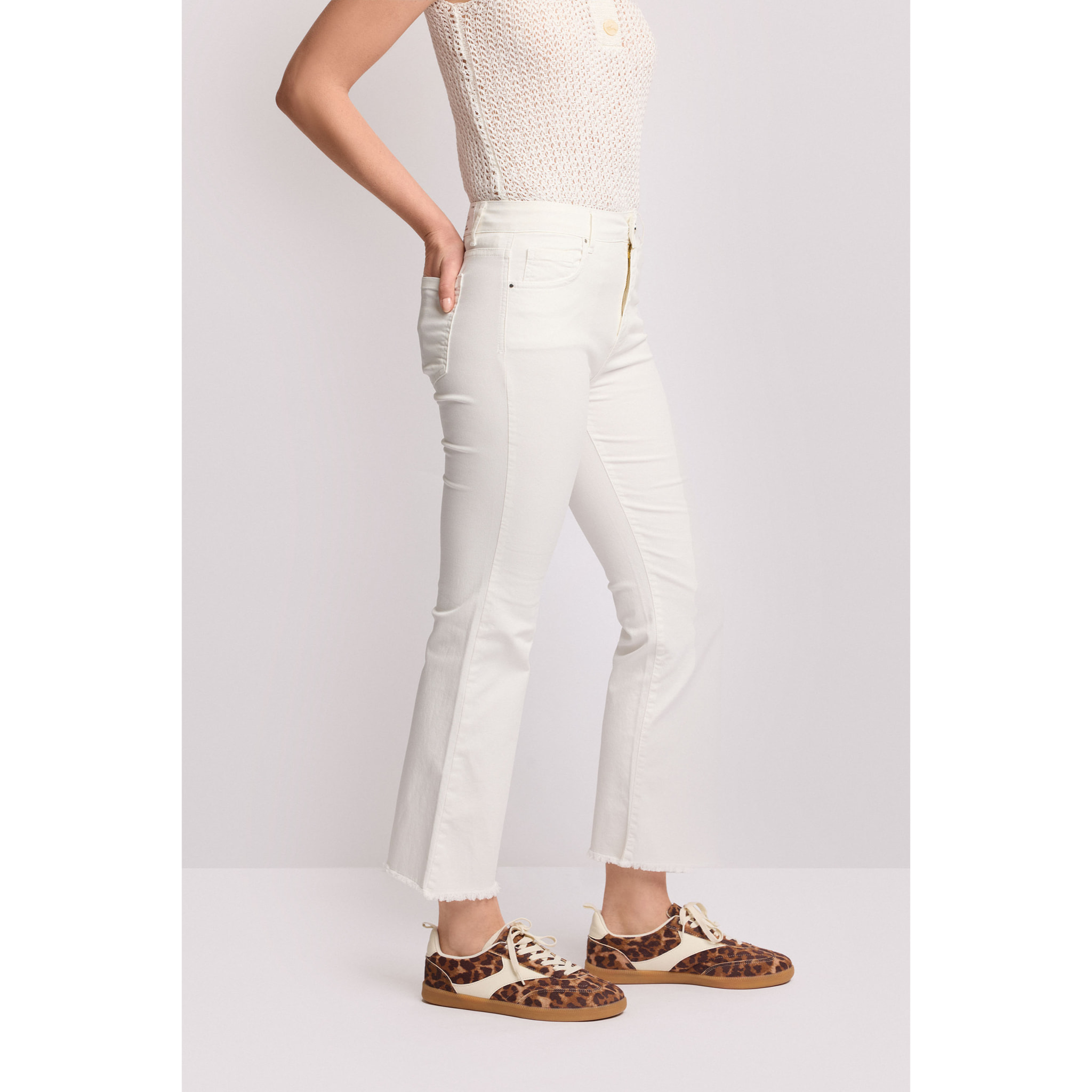 Kocca - Pantaloni cropped in cotone Donna, Tinta unita