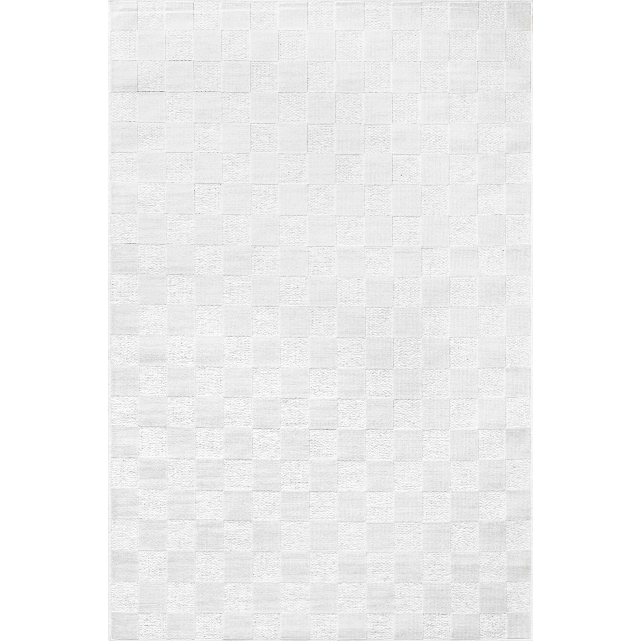 GARDEN - Tapis d'intérieur / extérieur à motif damier blanc