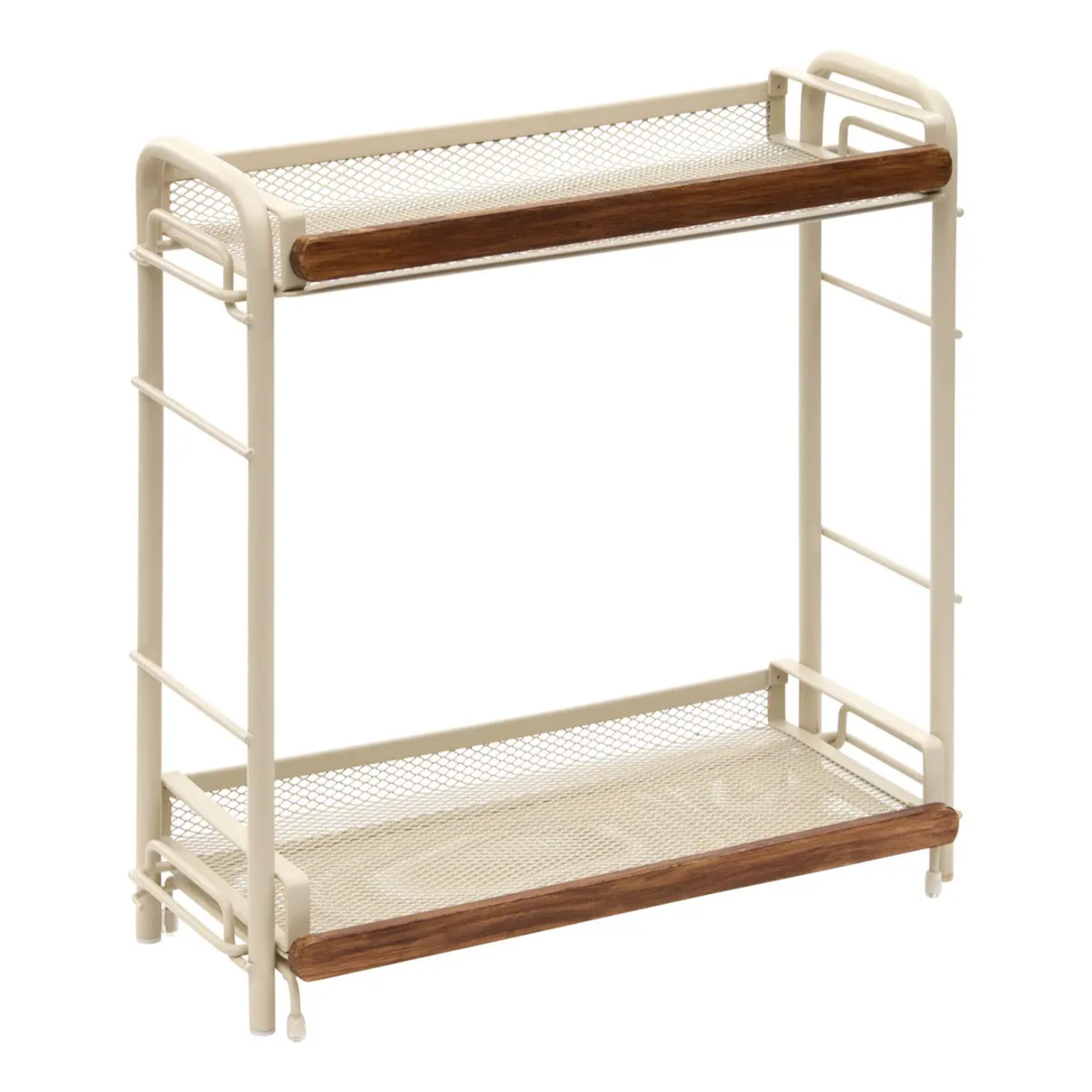 Étagère rectangulaire 2 niveaux Telma 21x33cm beige