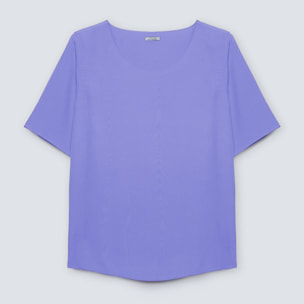 Fiorella Rubino - Blusa recta con mangas cortas - Violeta