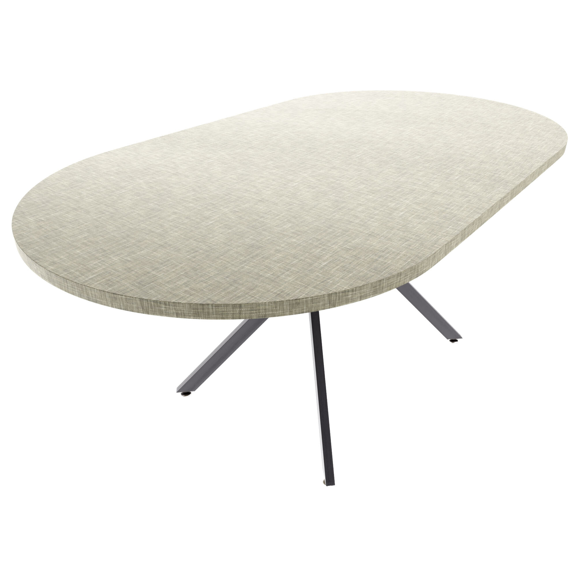 Marui Big - Tavolo da pranzo ovale 180x100 cm in Legno Testurizzato con Piede Centrale in metallo Ashi