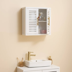 Meuble haut Orea carré 20x50cm 2 portes blanc