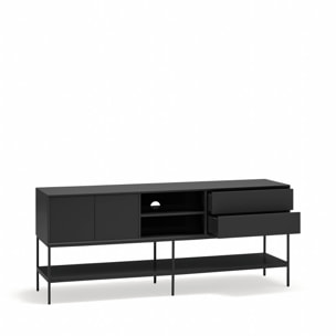 Mueble de televisión Platt 2 puertas y 2 cajones negro