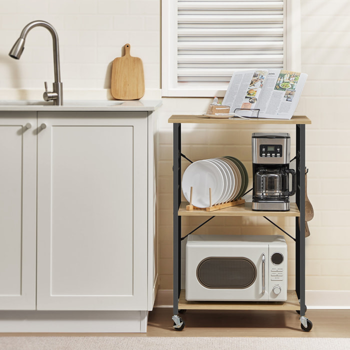 Carrello da cucina industrial Artisan in legno e metallo